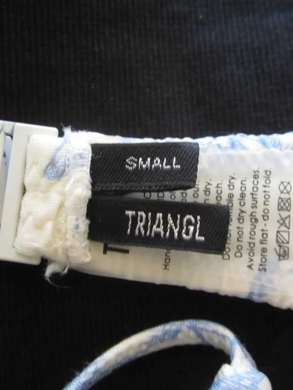 Triangl NEW Size S Inesa Bikini Indigo Cream Top Bottom Yellow Blue Floral